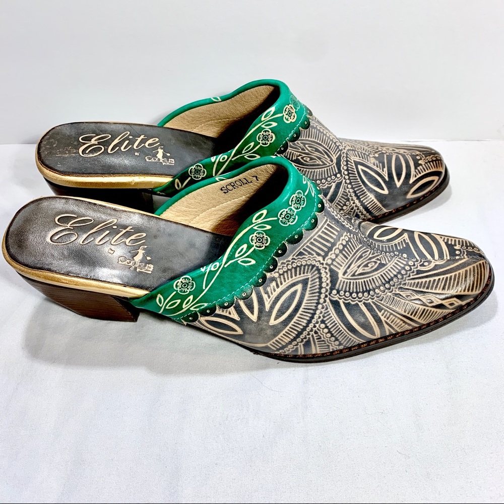 Elite by corkys slip on western style mule